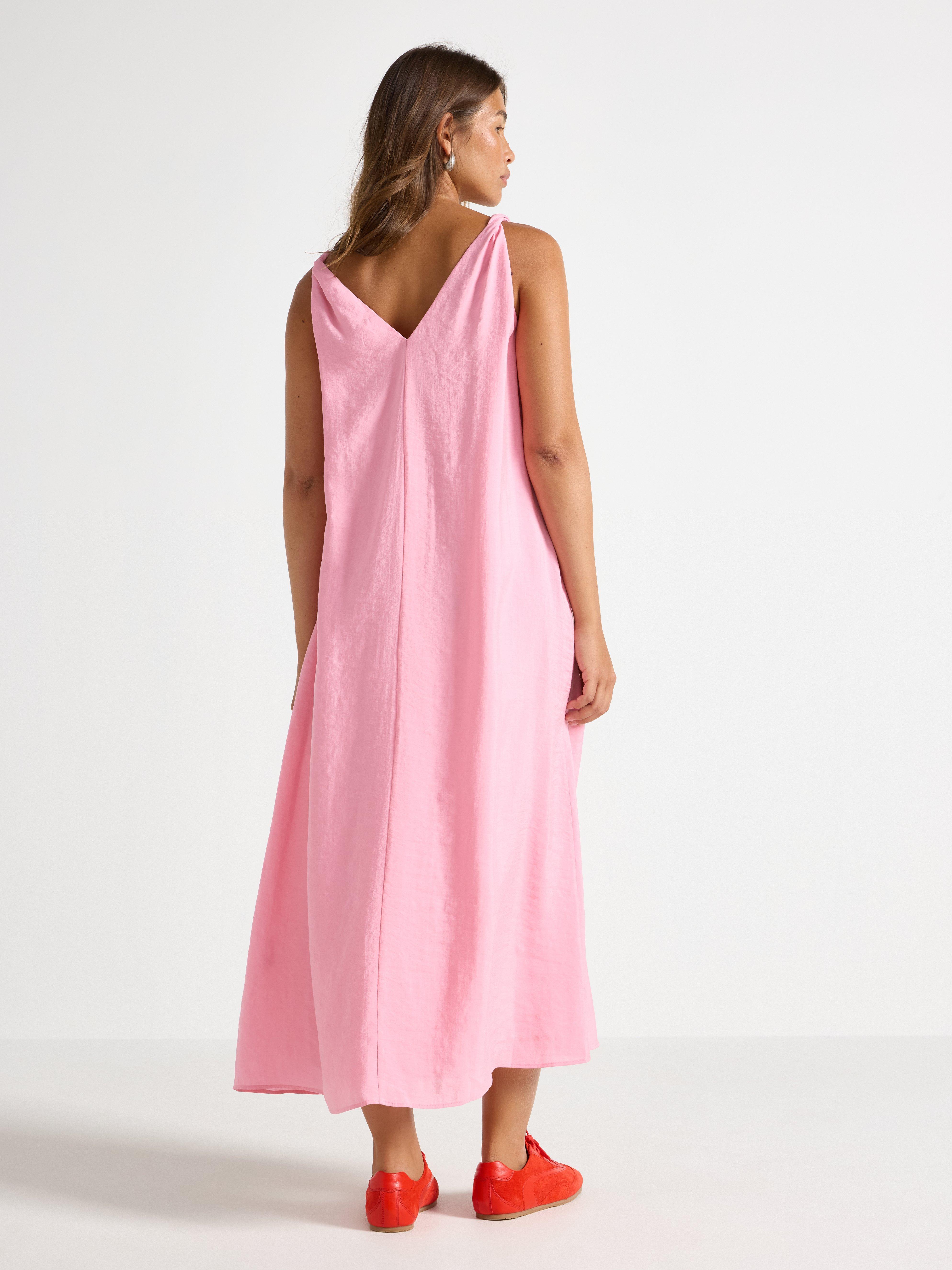 Vestido midi rosa