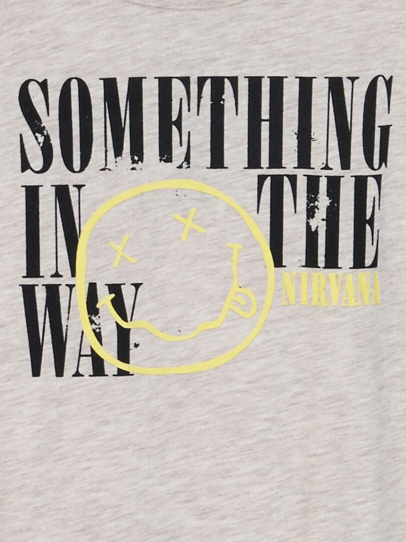 'Nirvana' T-shirt met lange mouwen - BEIGE