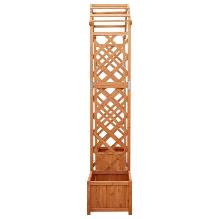 Pérgola de jardín vidaXL con jardinera, madera maciza de pino.