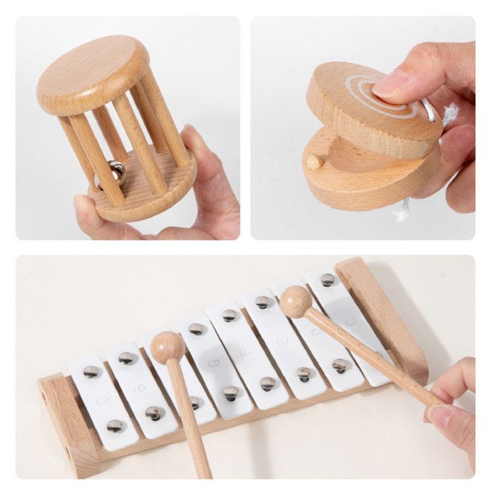 SALALIS Instrumento musical infantil de madera, juguete de actividades para niños.