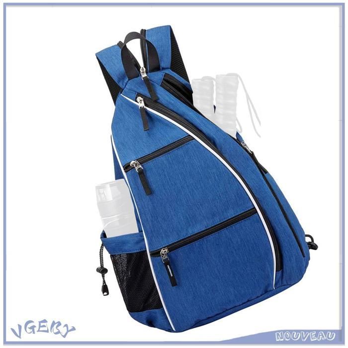 VGEBY Sac à pickleball Sac à dos sac à dos a réglable sac de raquette de tennis pour badminton de tennis sport ensemble Gris Bleu