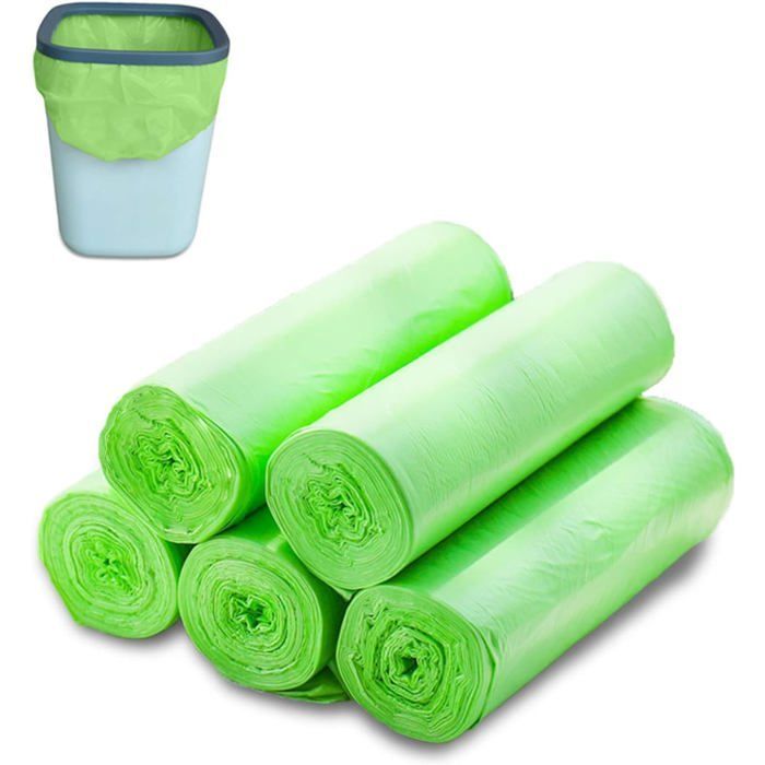 Sacchi per rifiuti organici da 30 litri, confezione da 100 pezzi, resistenti agli strappi, compostabili e biodegradabili.
