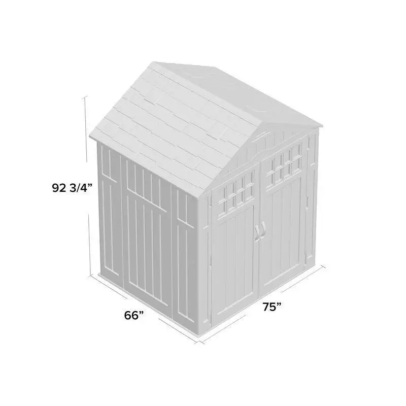 Opbergloods van kunsthars, 1,90 m breed x 1,68 m diep