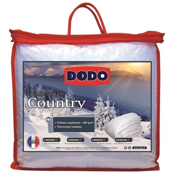 Pack DODO COUNTRY 240x260cm - 1 edredón cálido de 240x260cm y 2 almohadas blancas de 60x60cm