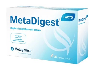 METAGENICS Metadigest Lacto 45 kapsulas Uztura bagātinātājs laktozes nepanesības gadījumā