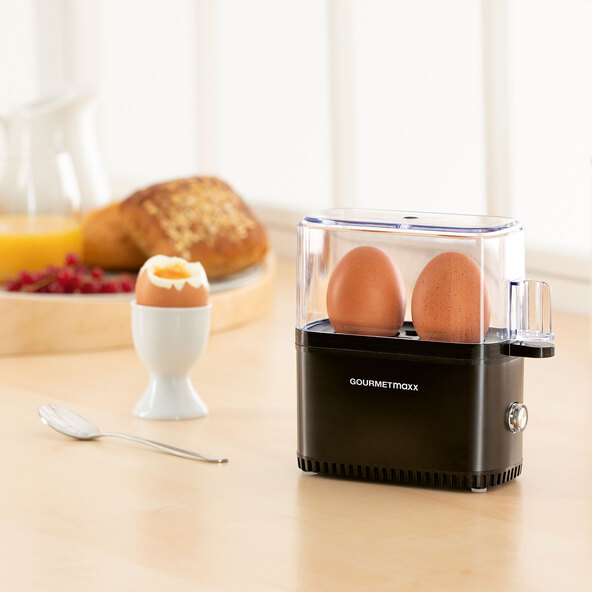 Eggkoker, matt svart, 250 W