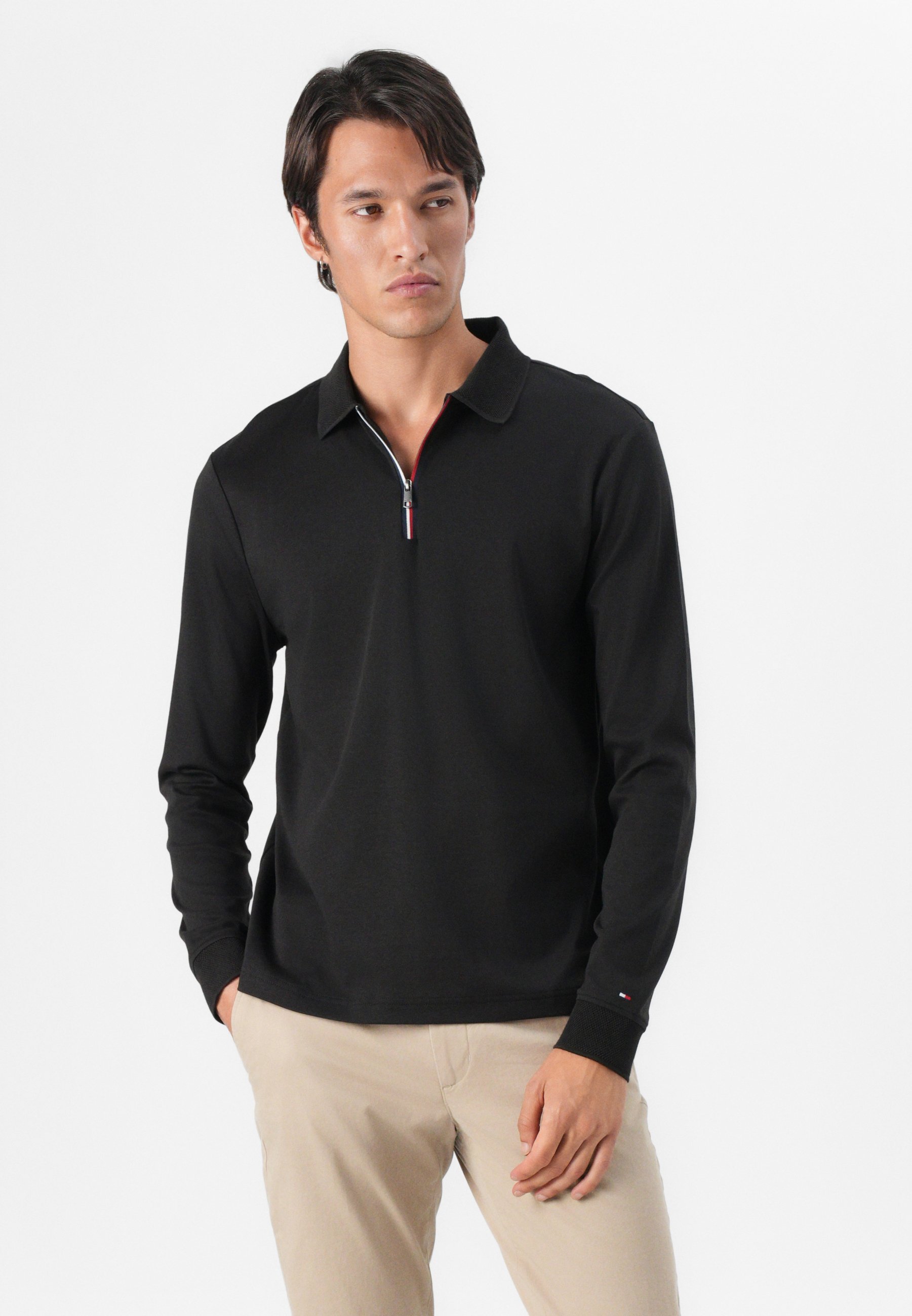 Tommy Hilfiger ZIP INTERLOCK - Poloshirt - schwarz