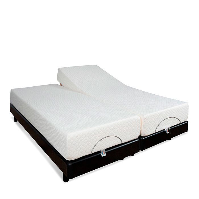 Conjunto doble: Colchón de espuma viscoelástica + Bases de cama eléctricas Bodysoft (2 x 70 x 190 cm)