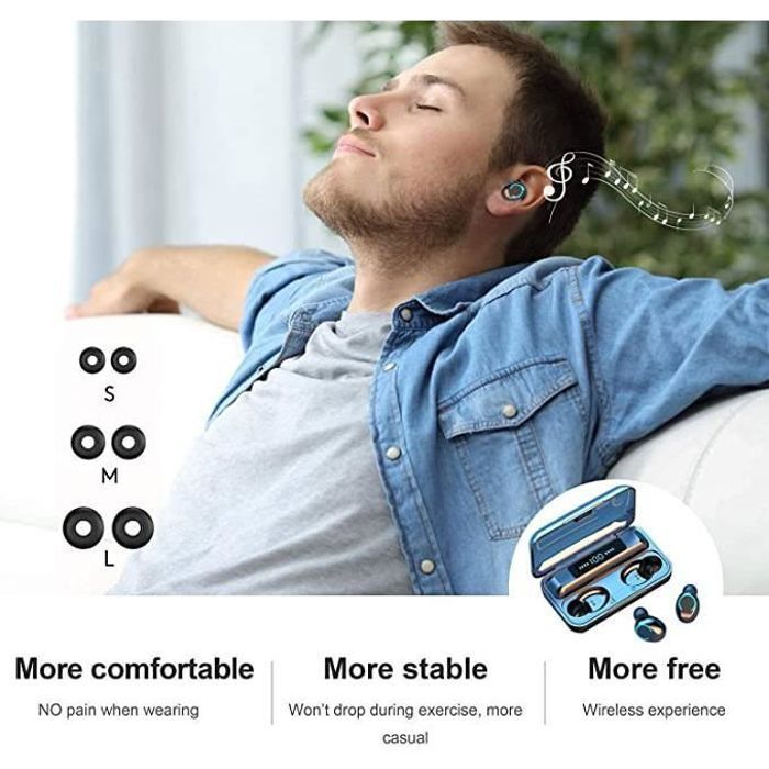 Auriculares Bluetooth - Doosl - Deportivos - 3000 mAh - 180 horas de autonomía - Resistencia al agua IPX7