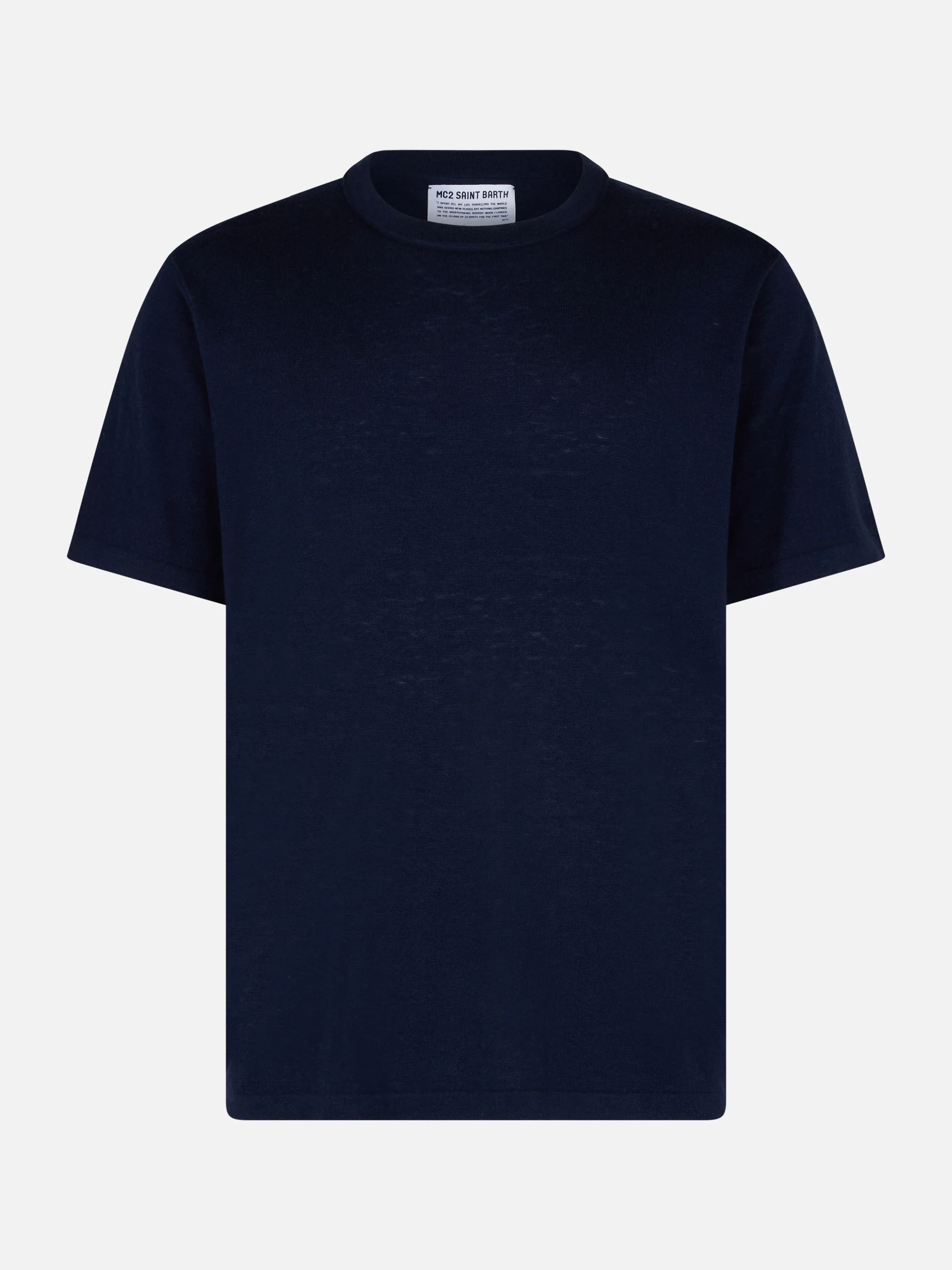 Camiseta de hombre Scott azul marino de mezcla de cachemira