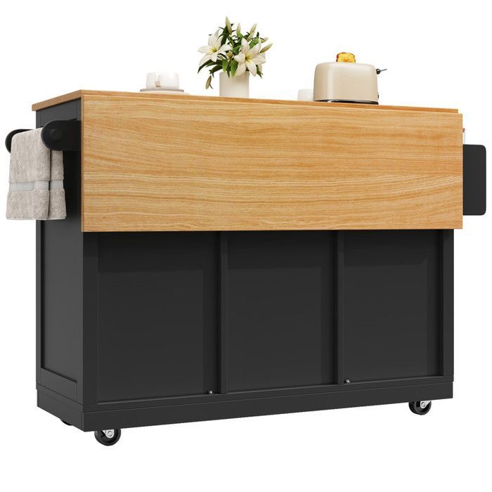 Desserte de Cuisine Noire - Plateau Extensible 40-70 x 120 cm,Roues 360° & Porte-Serviettes | Avec Grille à Vin et Rangements
