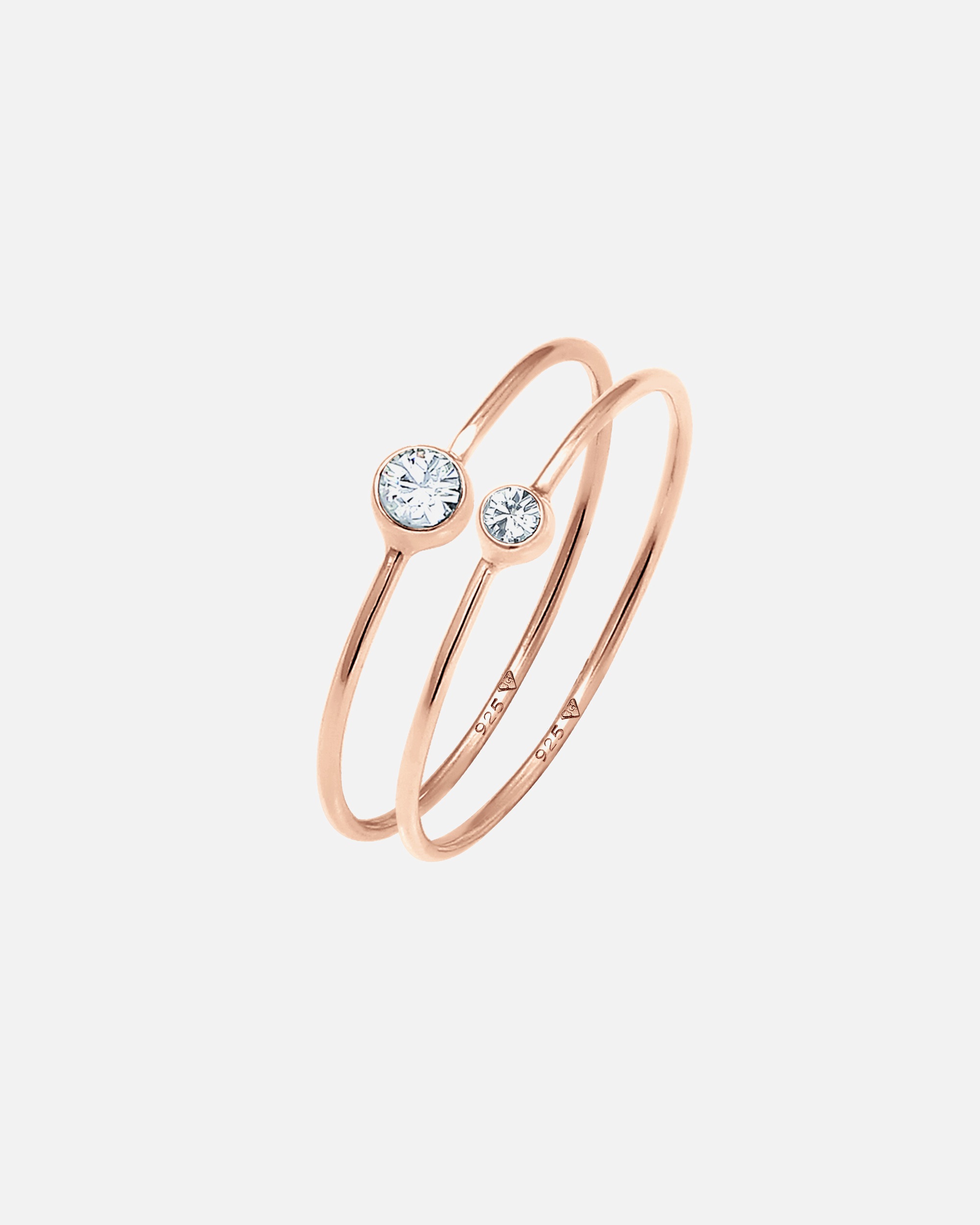 Elli Ensemble pour Femmes Élégant Basique avec Cristaux en Argent Sterling 925