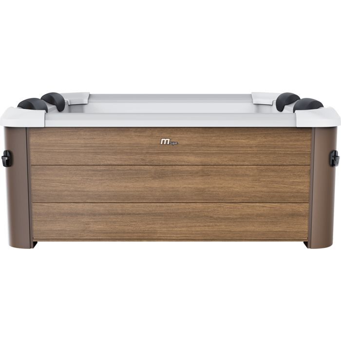 Spa cuadrado de 140 cm x 140 cm, color ámbar, 6 plazas.