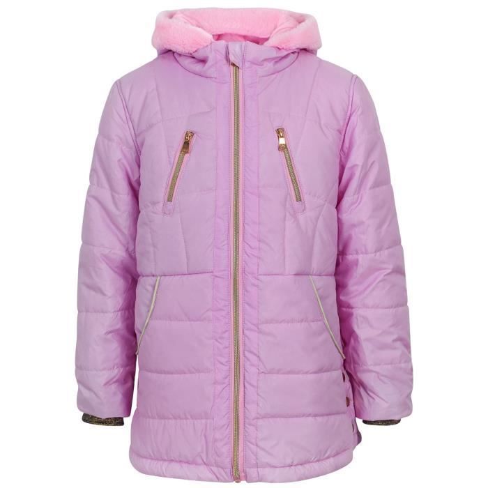 Girls' Casual Palangre School Jacket, Trendy Baby Pink Bubble Padded Urban Winter Coat, Ages 5-13