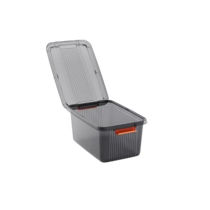 KIS | Boite de rangement 43L -  K LATCH BOX L, Fumé, 59 x 39 x 28 cm