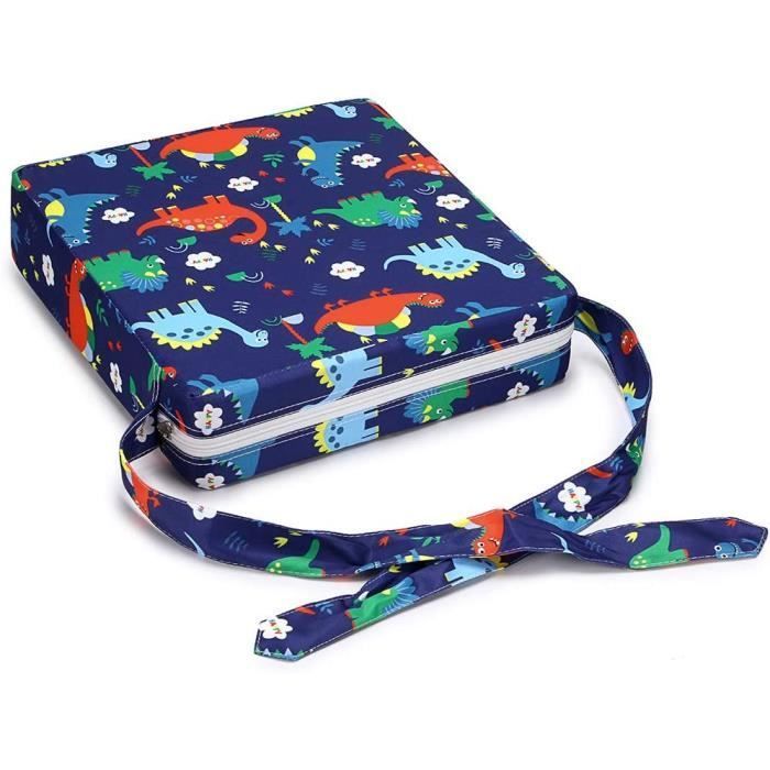 Child's Booster Seat Cushion - Portable - Blue + Dinosaur