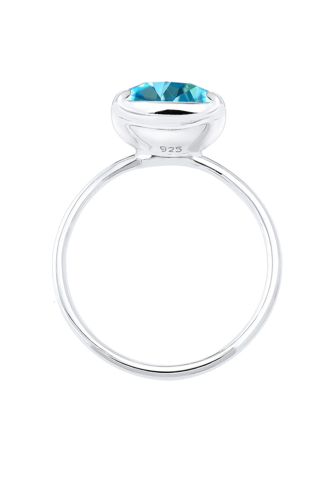 Elli Femmes bande géo avec cristal bleu en argent sterling 925