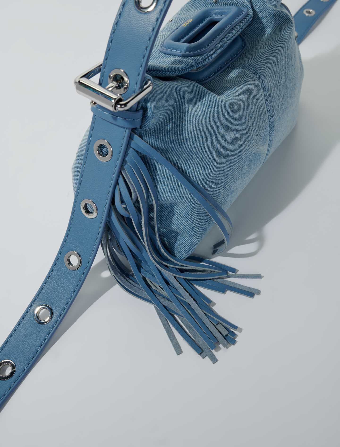 Geantă mini Miss M din denim - Albastru denim