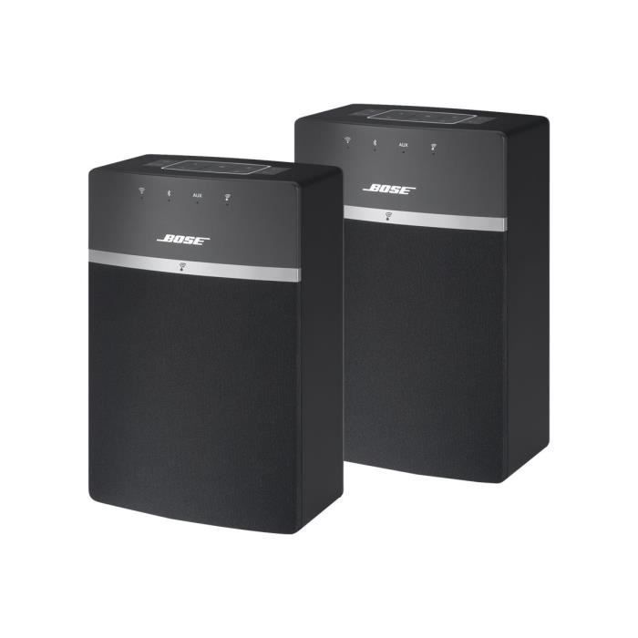 Bose SoundTouch 10 x 2 Paquete de inicio inalámbrico con altavoces Bluetooth y Wi-Fi, color negro.