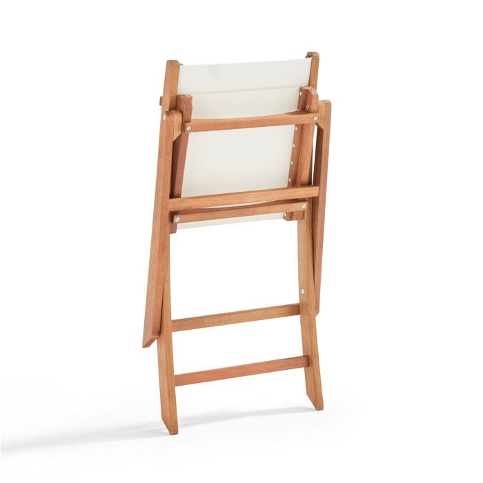 Ensemble table carrée pliante et 2 chaises pliantes blanches - Oviala