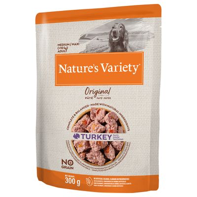 Nature's Variety -sekoituspakkaus, alkuperäinen paté, viljaton, keskikokoinen/maksi, 8 x 300 g