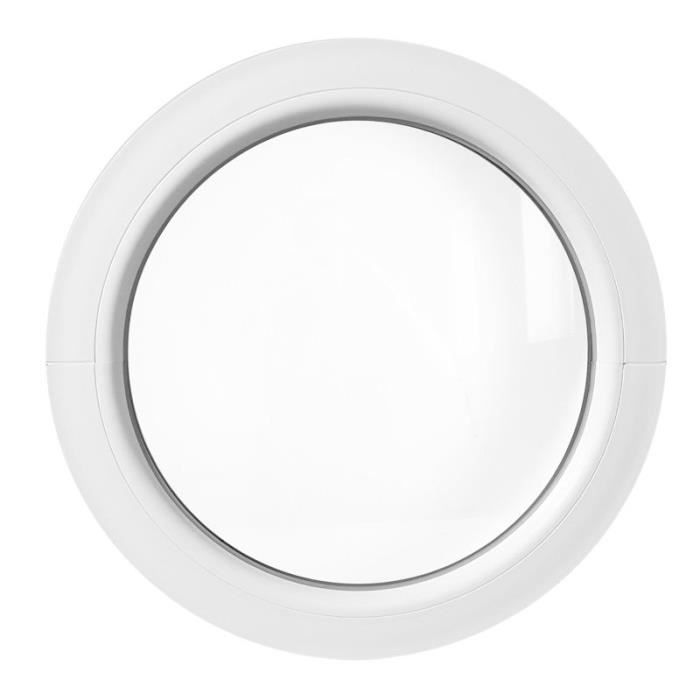 Ventana redonda fija de 600 mm, PVC blanco, ojo de buey.