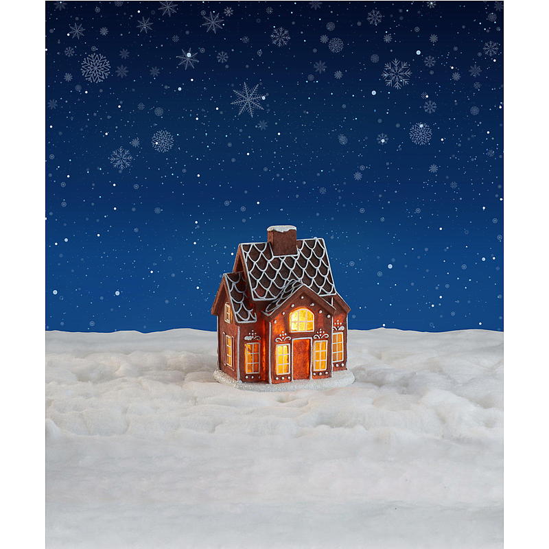 Hem Pepparkakshus 13,5x9,5x16 cm med ljus