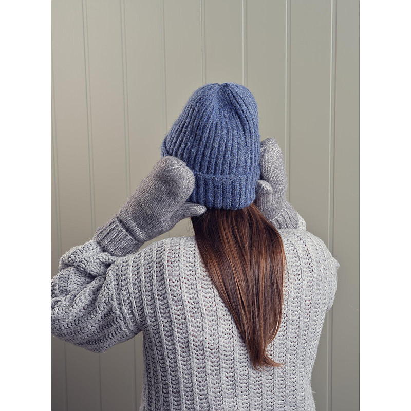 Mohair-look-hatt, benvit