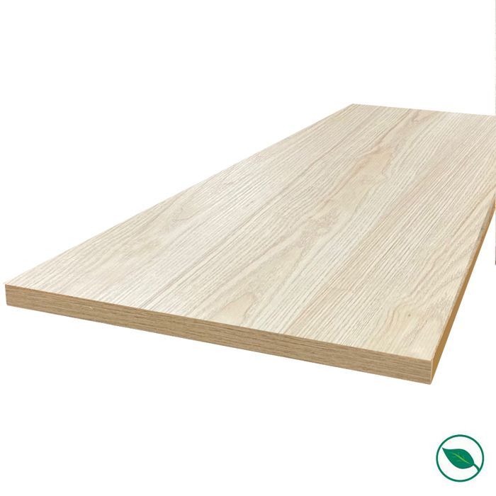 Encimera laminada HPL de roble claro de 2000 x 650 x 38 mm con certificación FSC - Gama Signature de FORESTEA. Dimensiones: 2000 mm x 650 mm x 38 mm