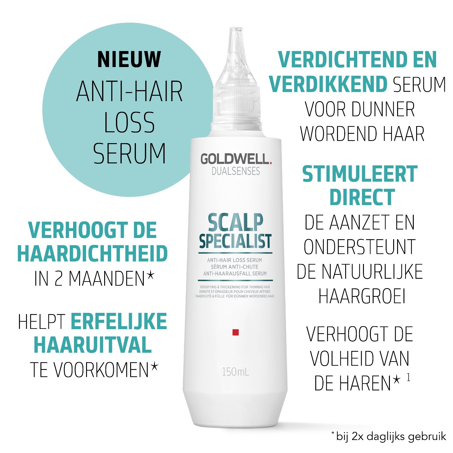 „Goldwell Dualsenses“ plaukų serumas galvos odai – specialus serumas nuo plaukų slinkimo – 150 ml