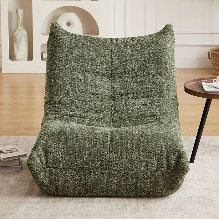 Zitzakstoel, Togo-stijl met traagschuim, eenvoudige bank voor woonkamer, slaapkamer en kantoor - 94x101x71cm, groen
