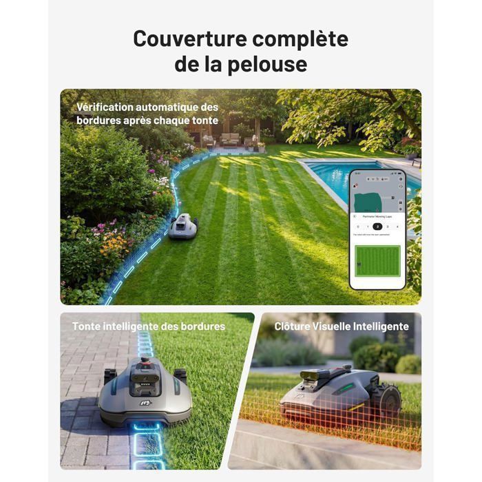 MAMMOTION YUKA mini 2 800 Cordless Robotic Lawnmower, up to 800m², Three-Camera AI Vision System, Auto-Mapping