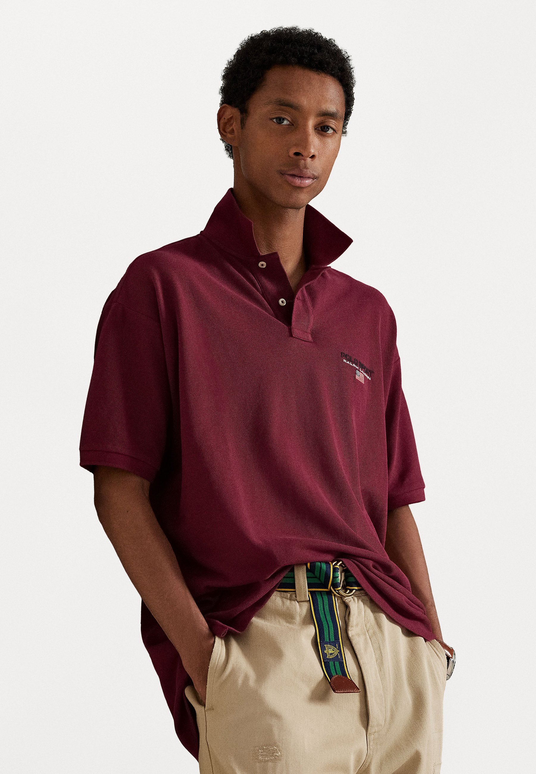 Polo Ralph Lauren trumpomis rankovėmis - Polo marškinėliai - švelnaus vyno spalvos