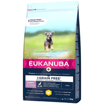 Eukanuba kornfri valp liten og mellomstor rase - kylling