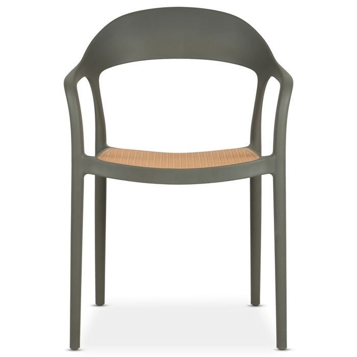 Set tavolo e sedie da giardino LAVANDA grigi, impilabili, resistenti alle intemperie e ai raggi UV.