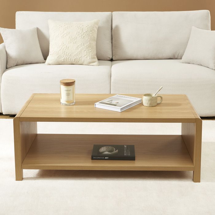 Mesa de centro UTICA con efecto roble - Madera