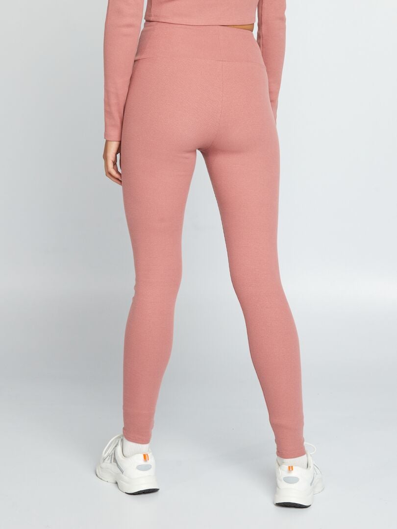Leggings de punto acanalado - ROSA