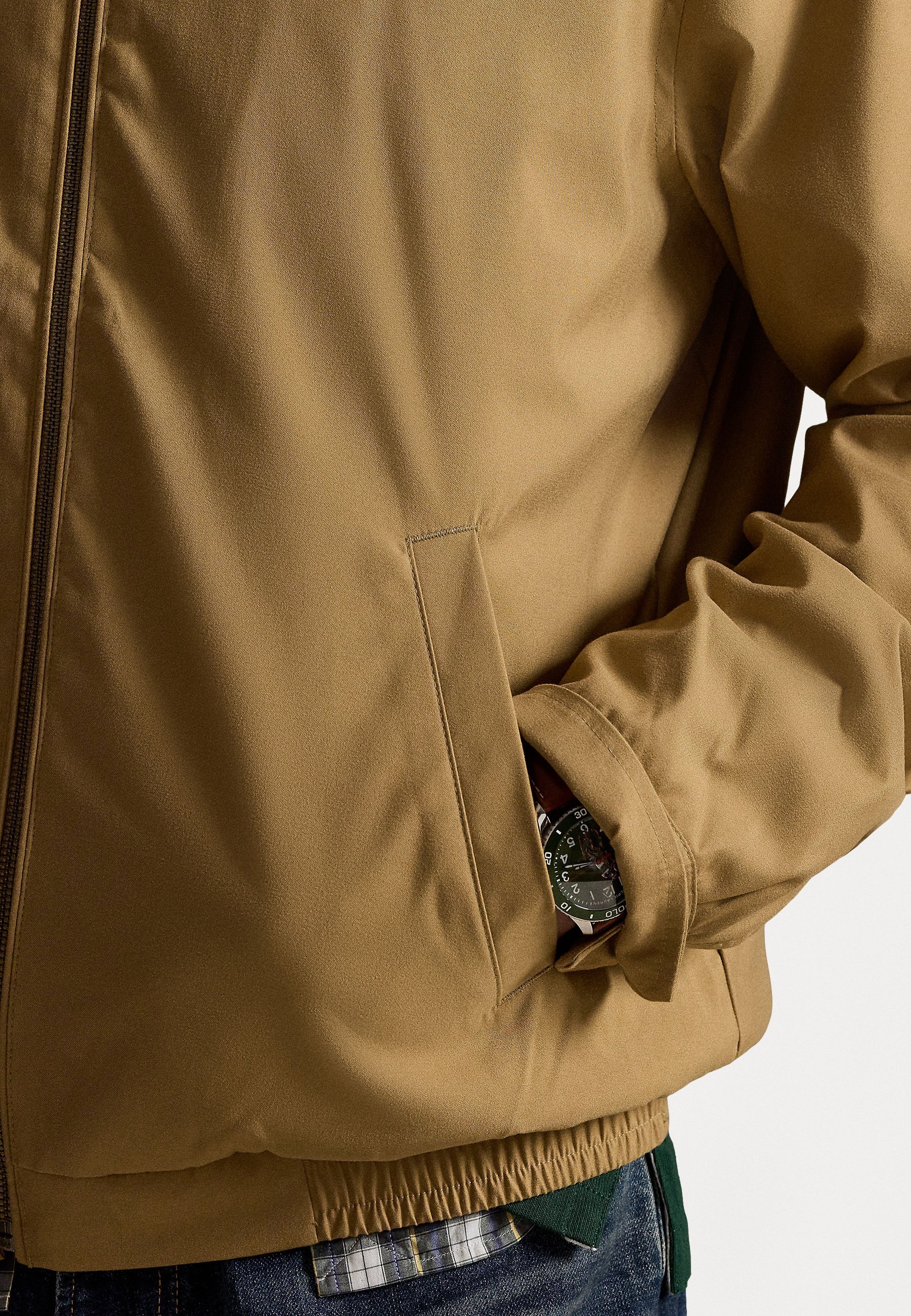 Giacca con cappuccio in twill Polo Ralph Lauren - antivento - color cammello