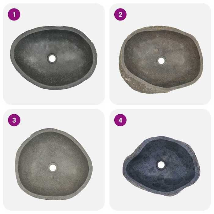 vidaXL Oval River Stone Washbasin, Hand Basin, Countertop Washbasin for Toilet, Bathroom, Home, 242668