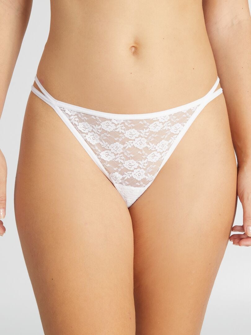 Set van 3 kanten stringtjes - wit