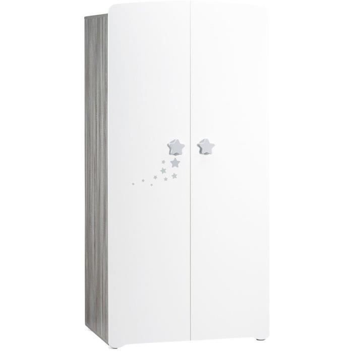 Armario para bebé Nao - MDF - Blanco - 2 puertas - 85 x 175 x 56 cm - PRECIO PARA BEBÉS