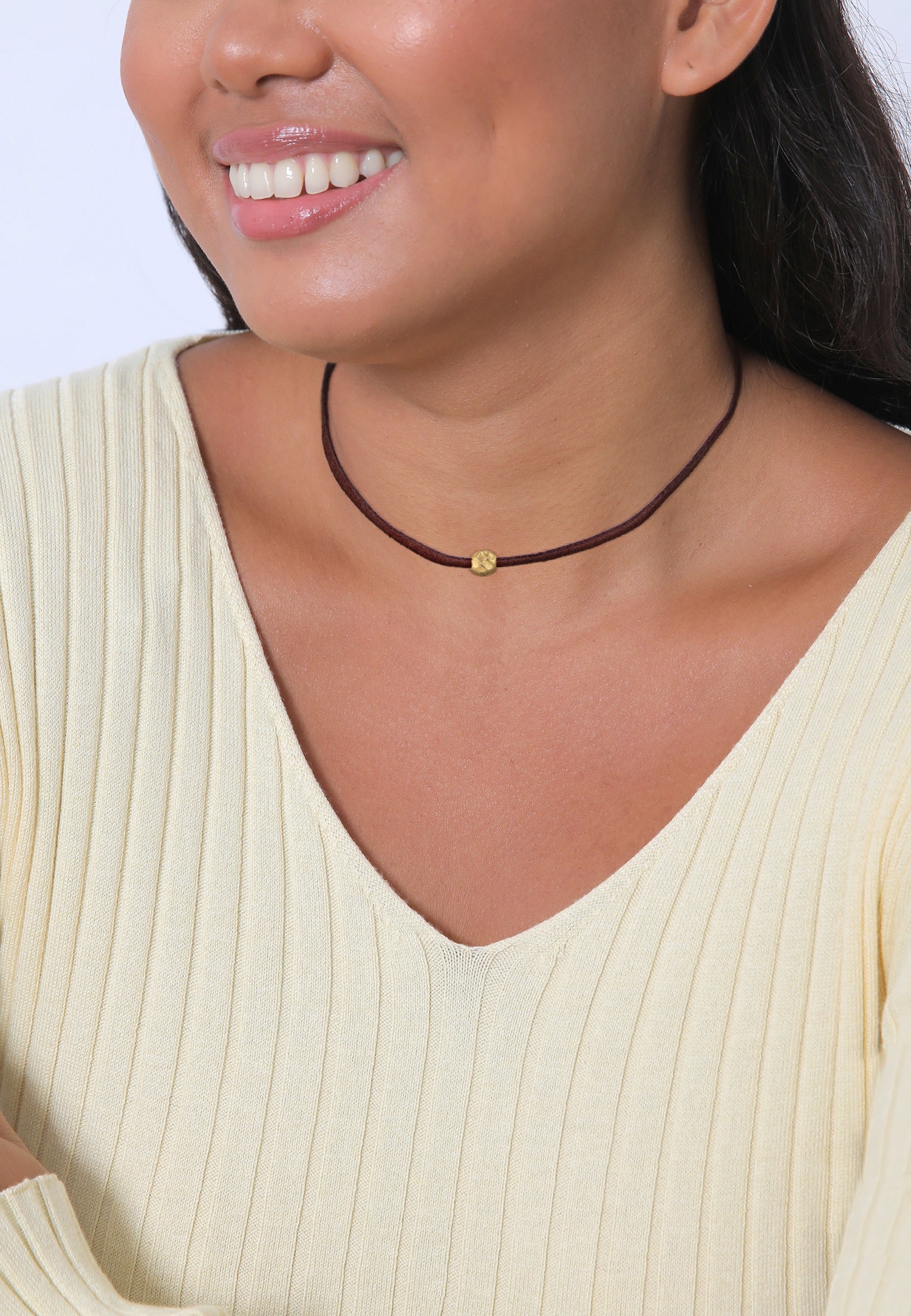 Elli Femmes Choker perle tendance avec cuir synthétique en argent sterling 925