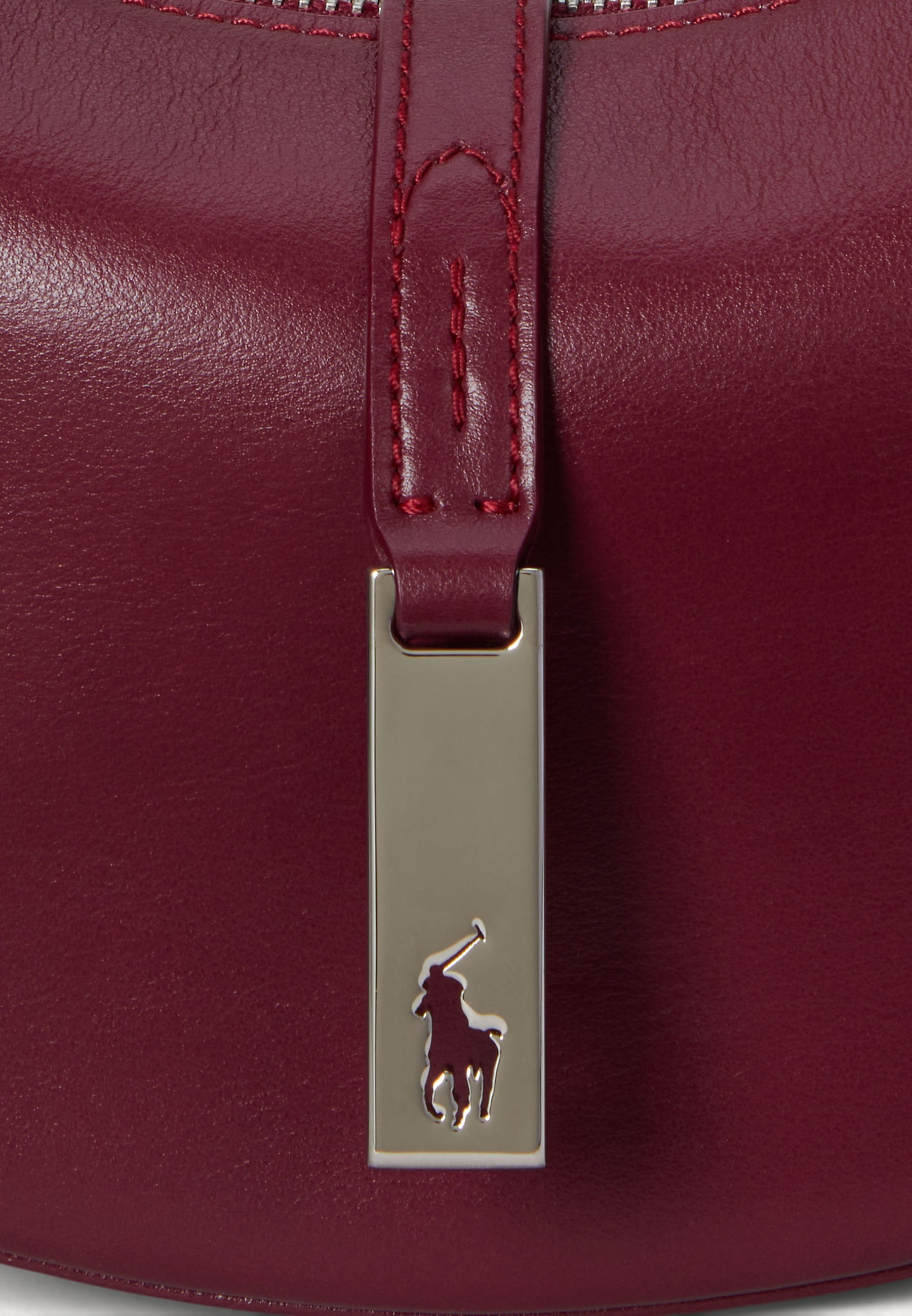 Polo Ralph Lauren POLO ID MINI SCHOUDERTAS VAN KALFSLEER - Handtas - granaatappel