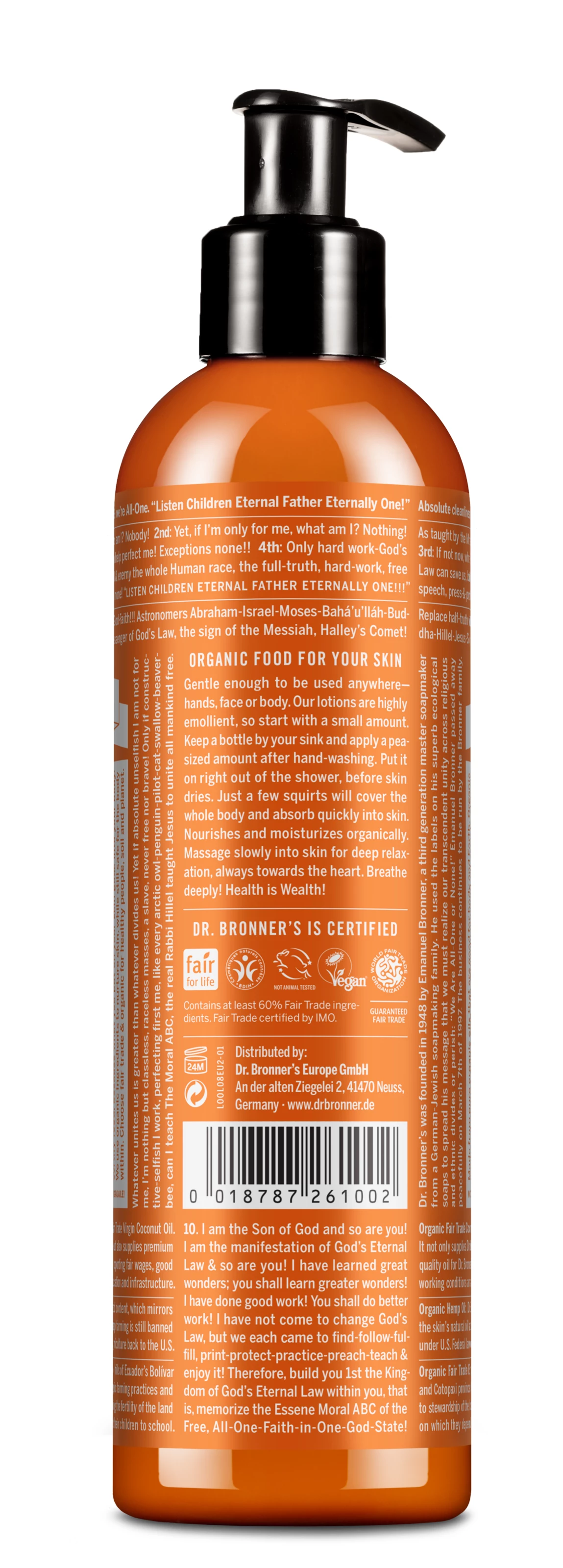 Narancs-levendula bio kéz- és testápoló 237 ml - Dr. Bronner's