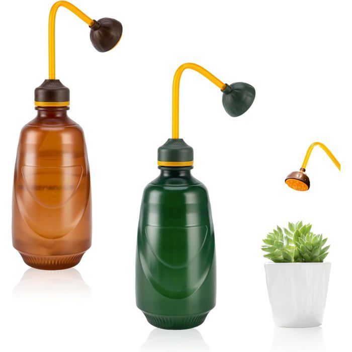 2-delige gieterset voor kamerplanten, 450 ml bonsaigieter, klein, zachte gieter, ideaal voor bonsai, delicate planten en etiketten.
