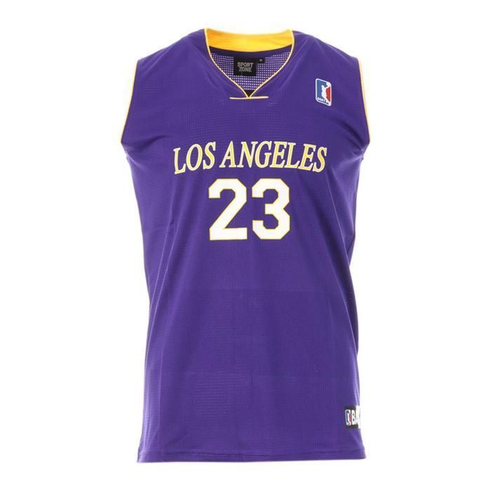 Los Angeles Maillot de Basket Violet/Jaune Homme Sport Zone