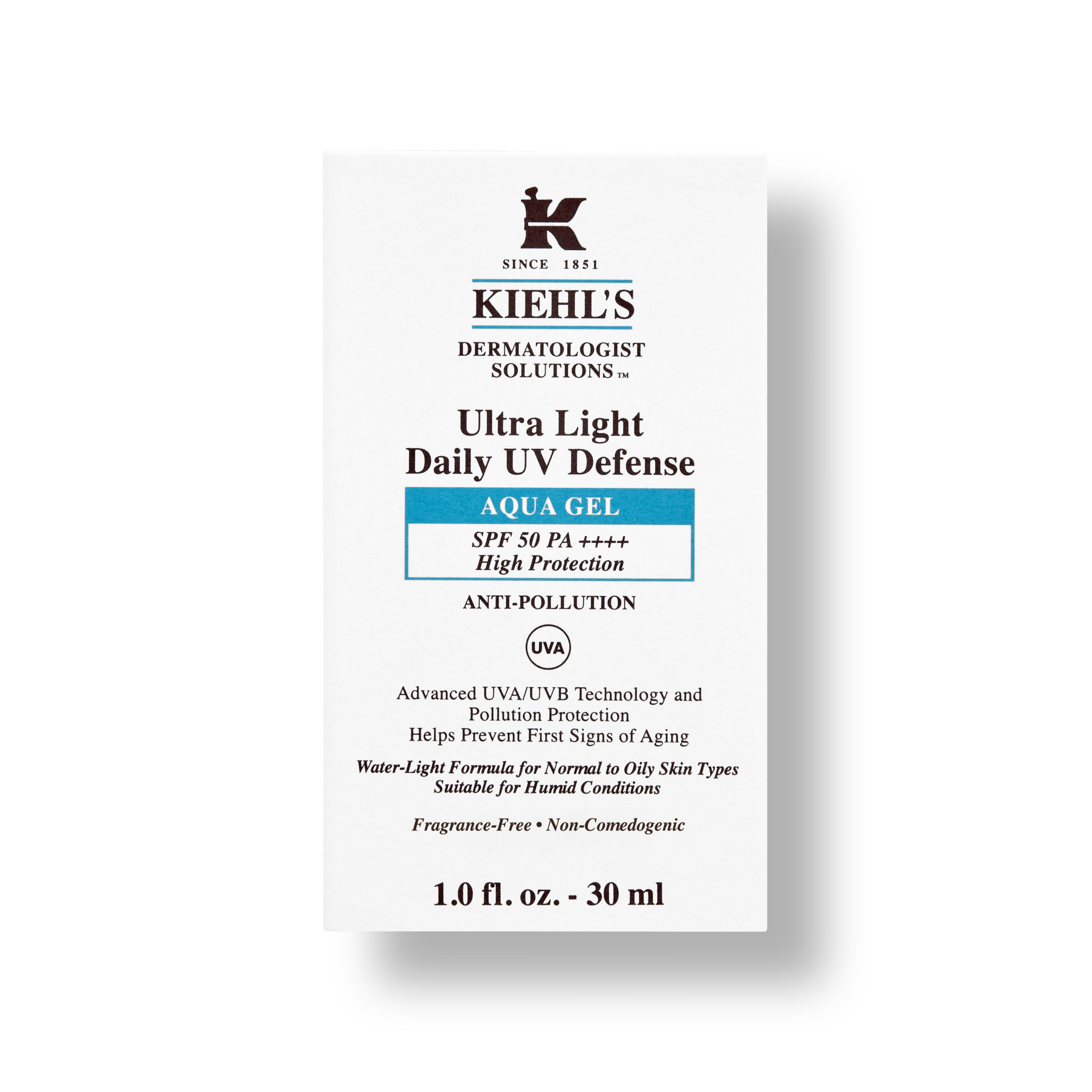 Ultralekki codzienny żel UV Defence Aqua SPF50+ 30 ml - Kiehl's