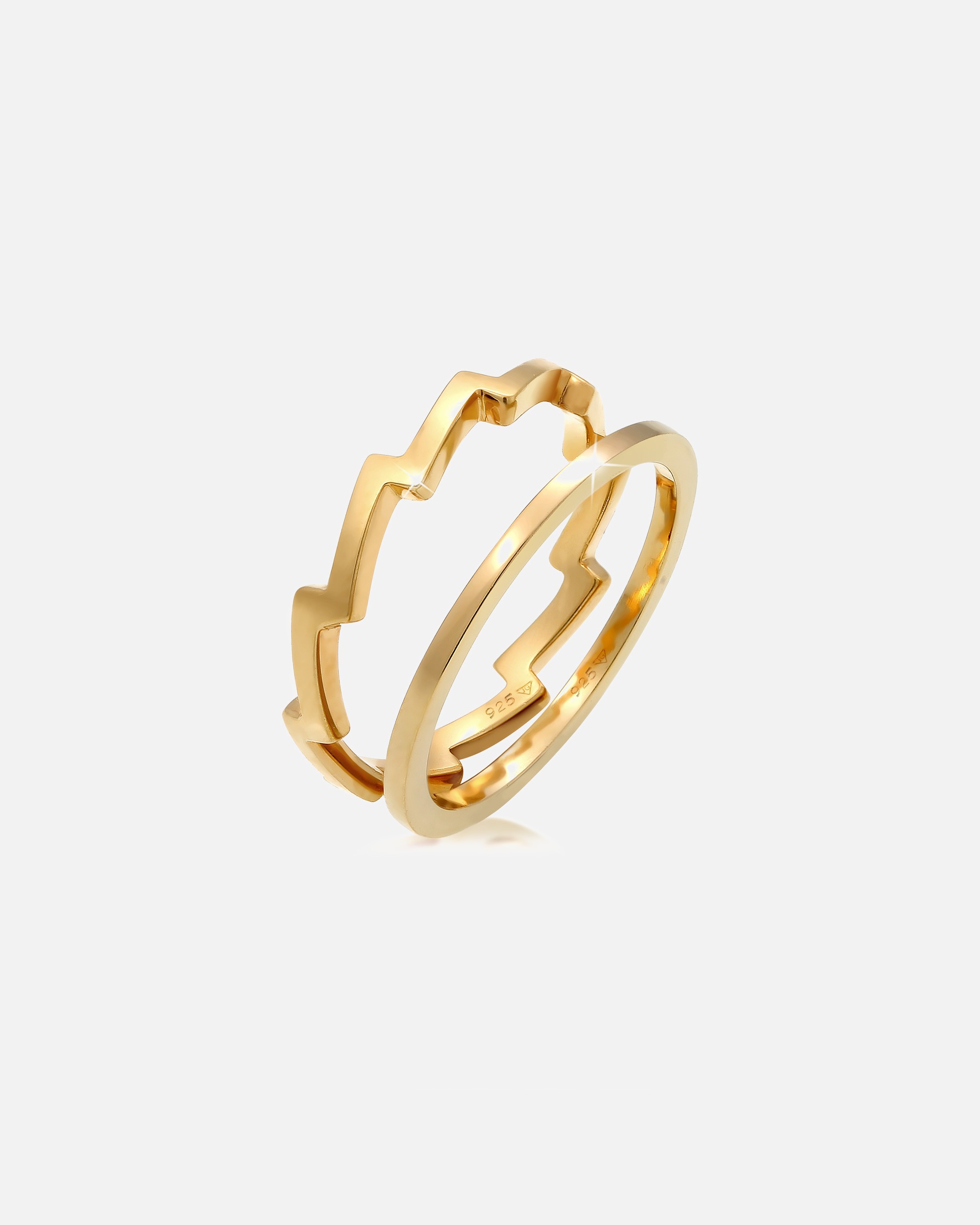 Elli Géo Look Basic Trend Blogger Ensemble Bague Femme - (925/1000) Argent
