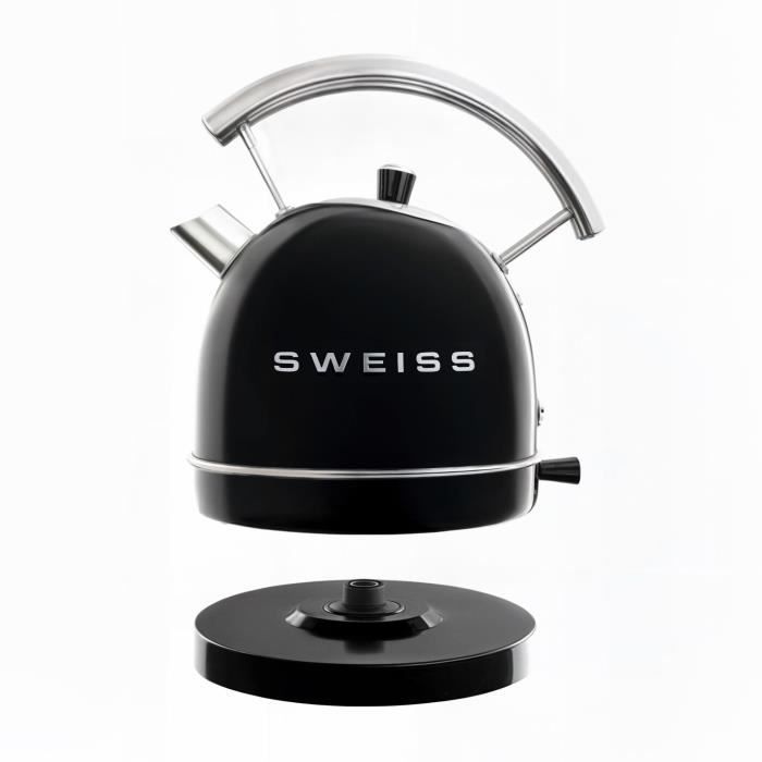 Vintage Vattenkokare - SWEISS - KTL9 - 2200 W - 1,8 L - 360° Vridbar Bas - Svart