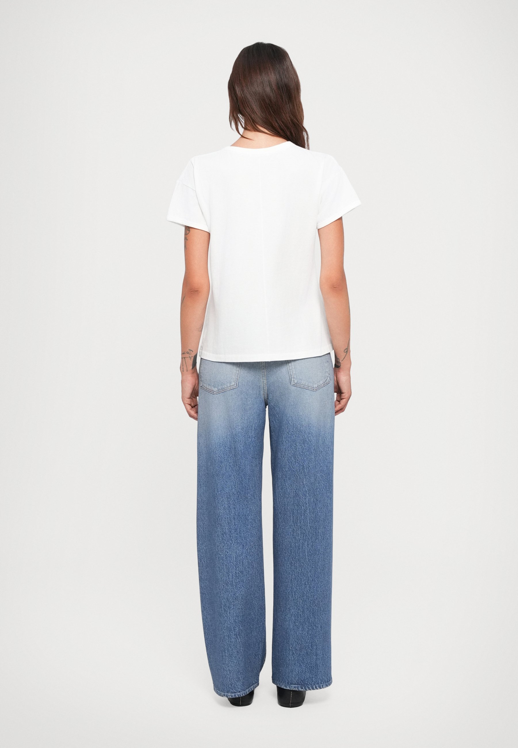 rag & bone LONG LONG TEE - T-shirts med print - white